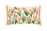 Embroidered tulip cushion