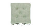 Chambray seat pad with ties moss