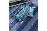 Chambray stripe rug medium indigo