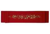 Embroidered holly berry runner red