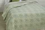 Jaipur handblock printed bedspread olive