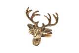Stags head napkin ring pale gold