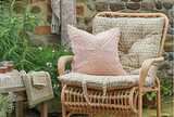 Crochet cushion pale pink