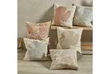Embroidered coral cushion terracotta