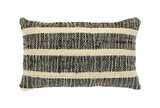 Handwoven jute stripe cushion iron grey