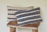 Handwoven jute stripe cushion iron grey