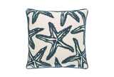 Marine life embroidered starfish cushion