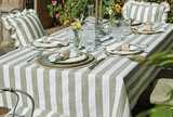 Wide stripe tablecloth olive (150x300cm)