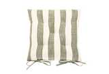 Wide stripe seat pad with ties olive